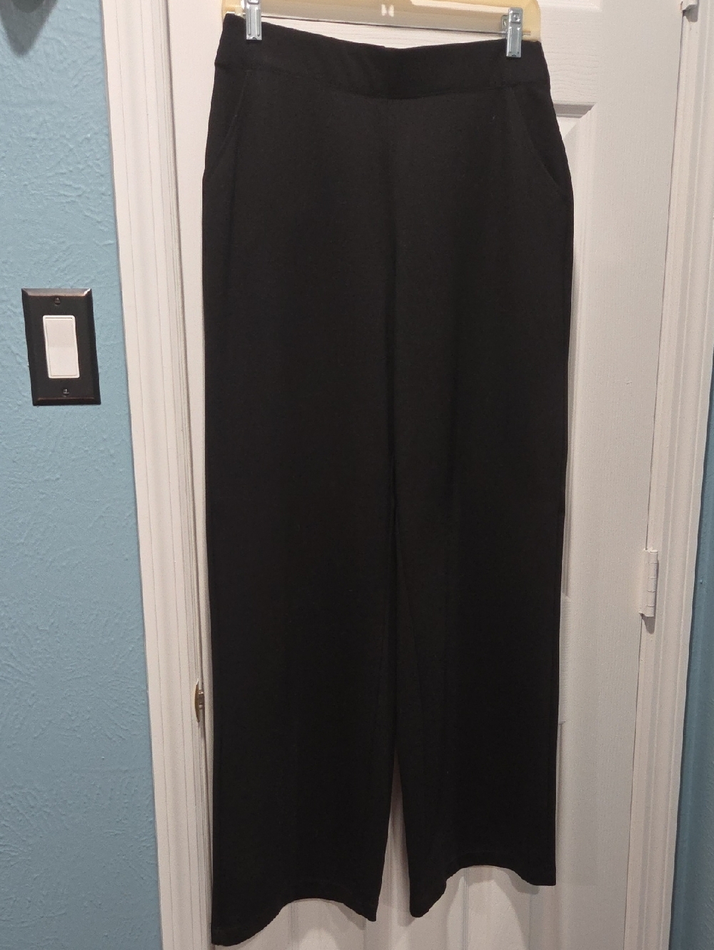 Max Studio Classic Black Wide-Leg Pull-On Pants Size M